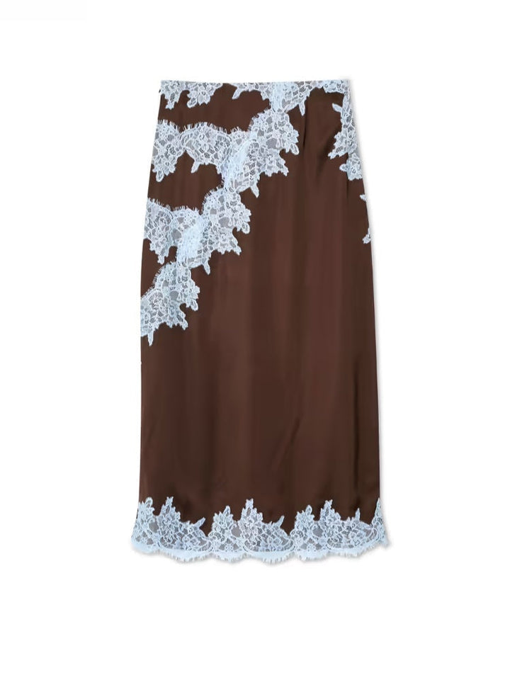 Kvinnors Tvådelade Set | Halterneck med Scarf och Kjol