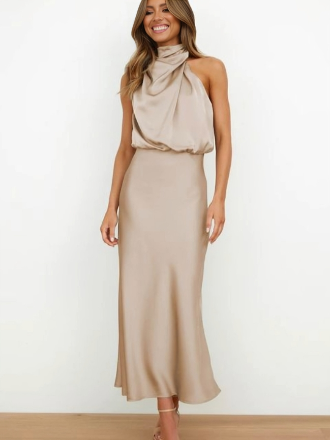 Kvinnors Aftonklänning | Halterneck Maxi