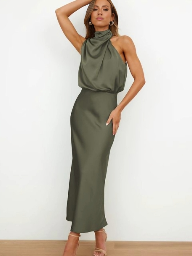 Kvinnors Aftonklänning | Halterneck Maxi