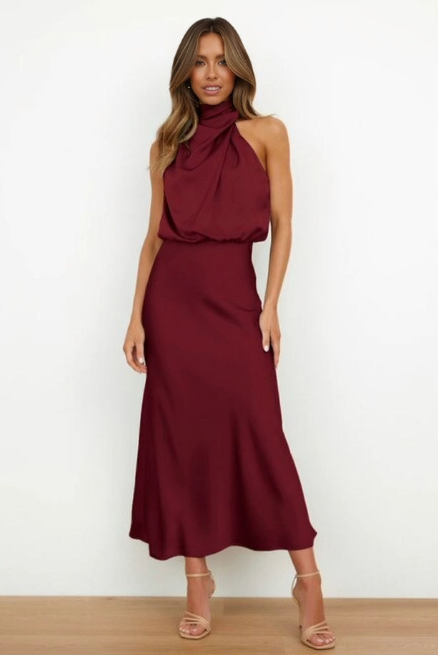 Kvinnors Aftonklänning | Halterneck Maxi