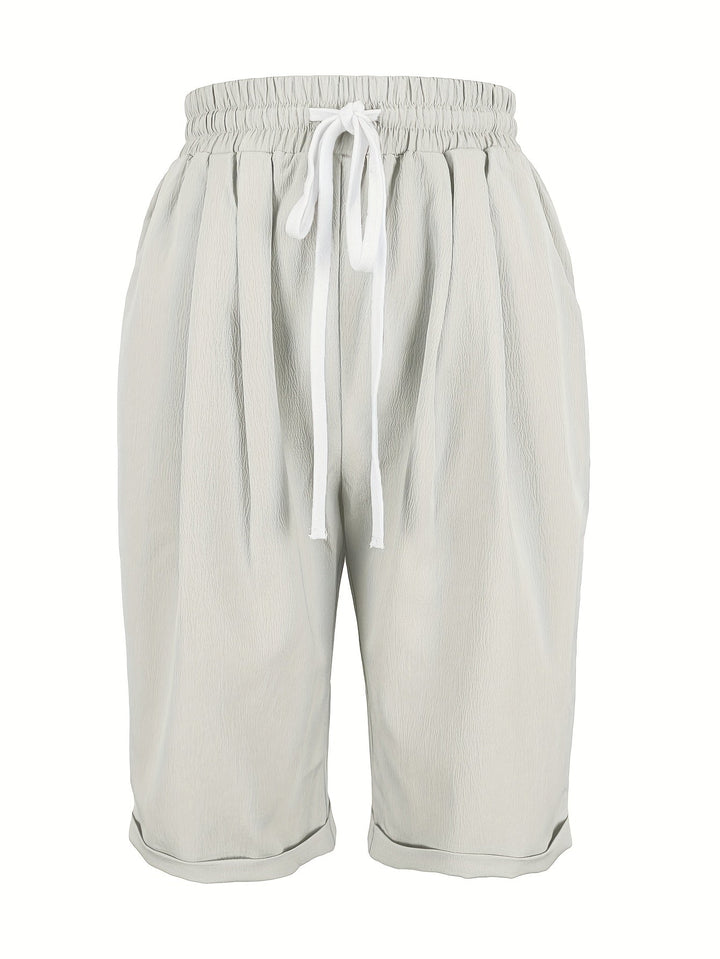 Kvinnors Shorts | Pull-On Rakt Ben Cropped