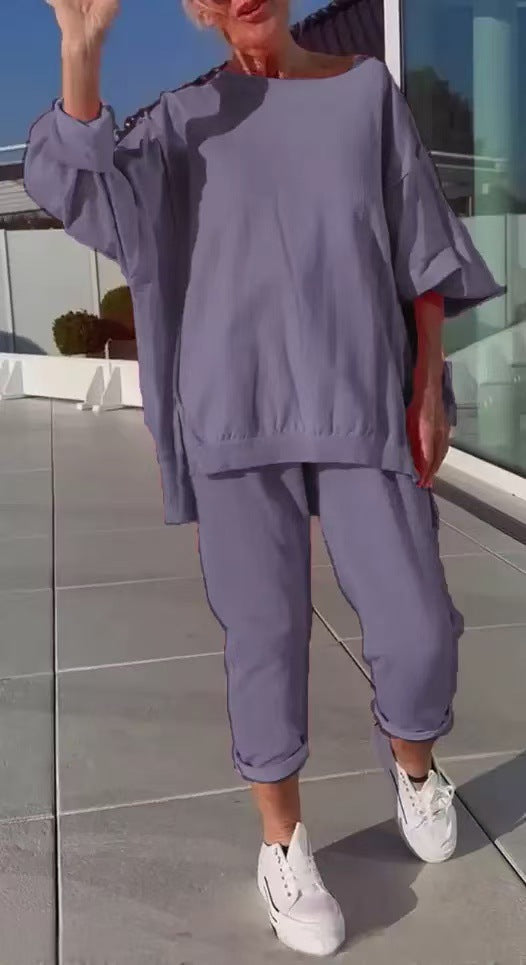 Kvinnors Loungewear | Oversized Topp Taperade Byxor