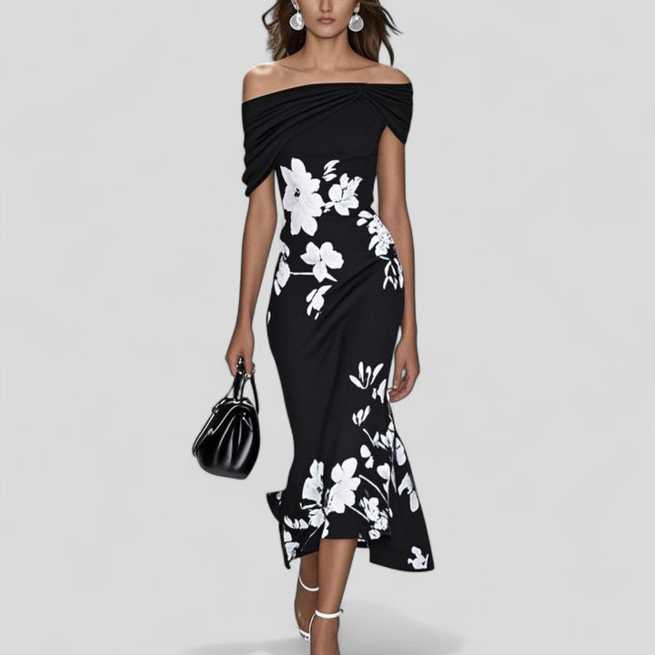 Kvinnors Bröllopsgäst Midi Klänning | Bodycon Blommig