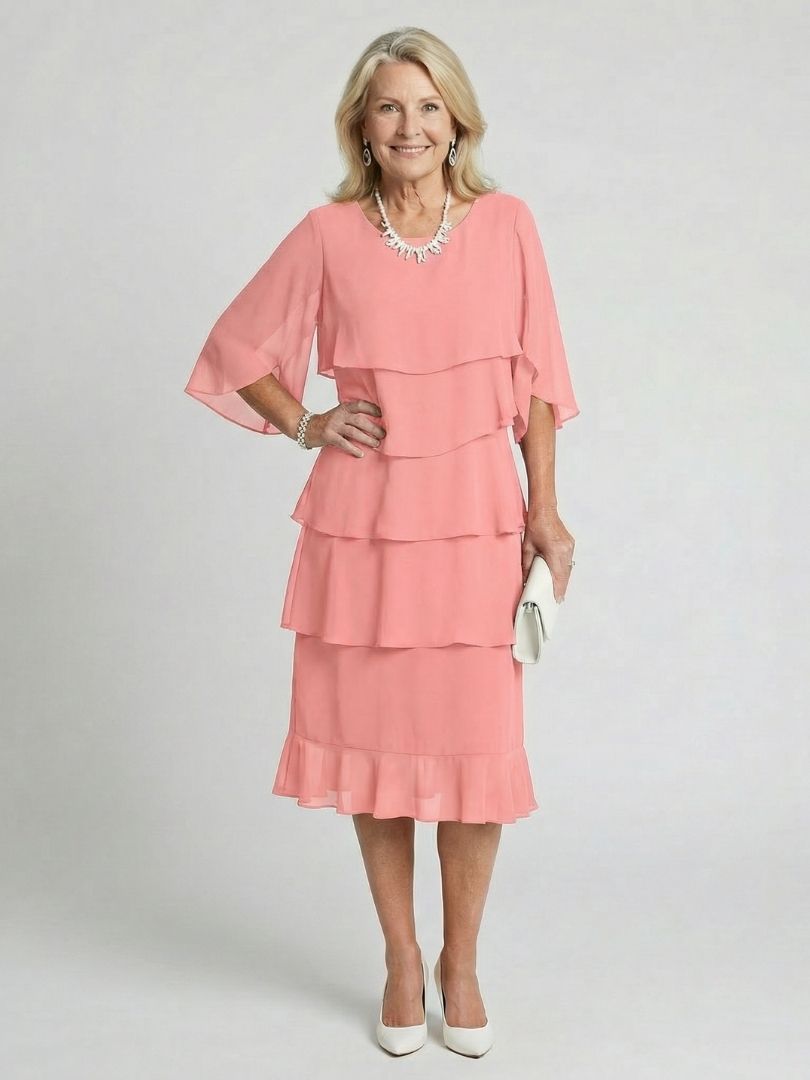 Kvinnors Midi Sommardress | Flikiga Ärmar