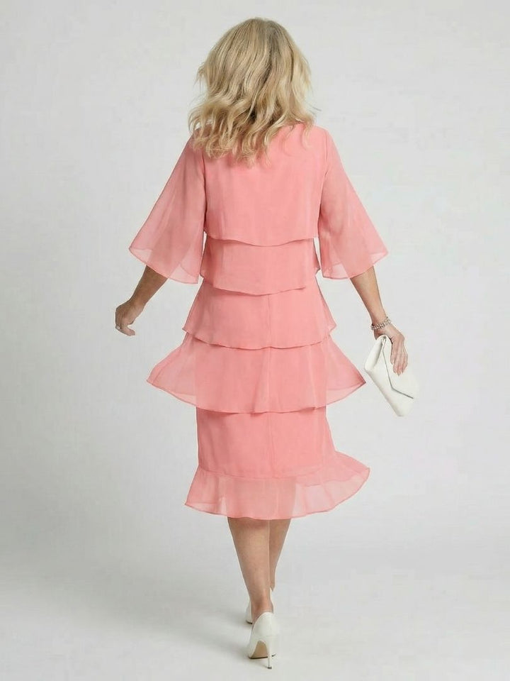 Kvinnors Midi Sommardress | Flikiga Ärmar