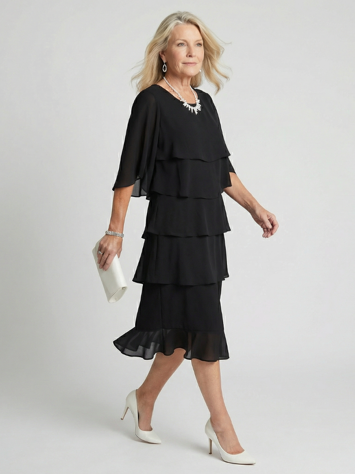 Kvinnors Midi Sommardress | Flikiga Ärmar