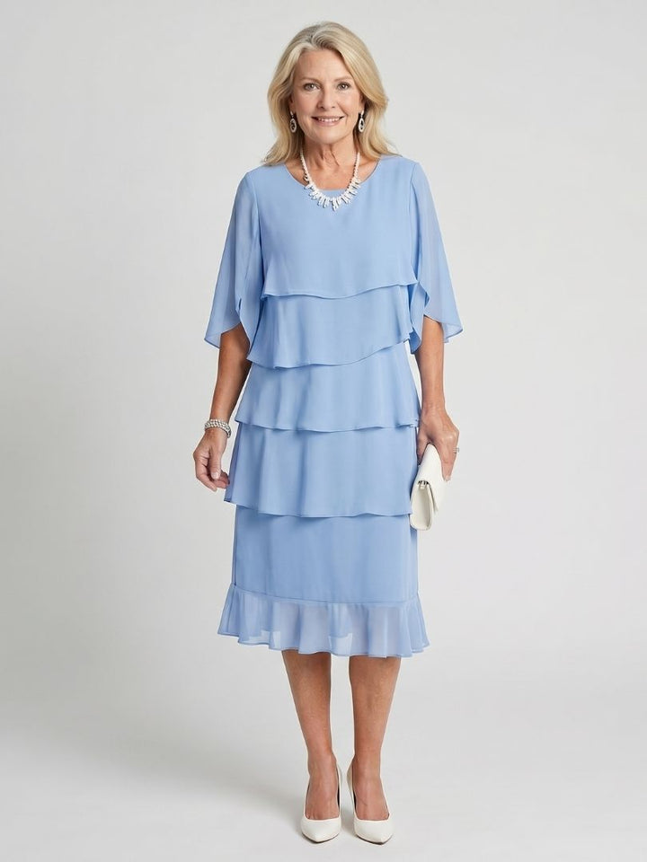 Kvinnors Midi Sommardress | Flikiga Ärmar