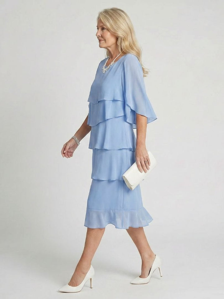 Kvinnors Midi Sommardress | Flikiga Ärmar