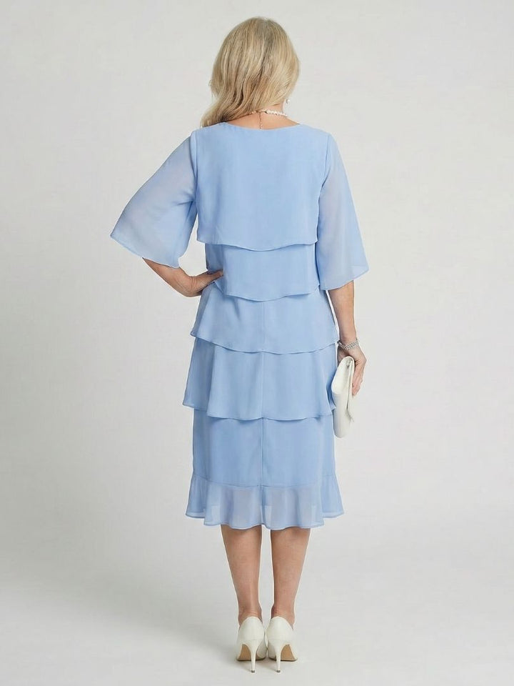 Kvinnors Midi Sommardress | Flikiga Ärmar