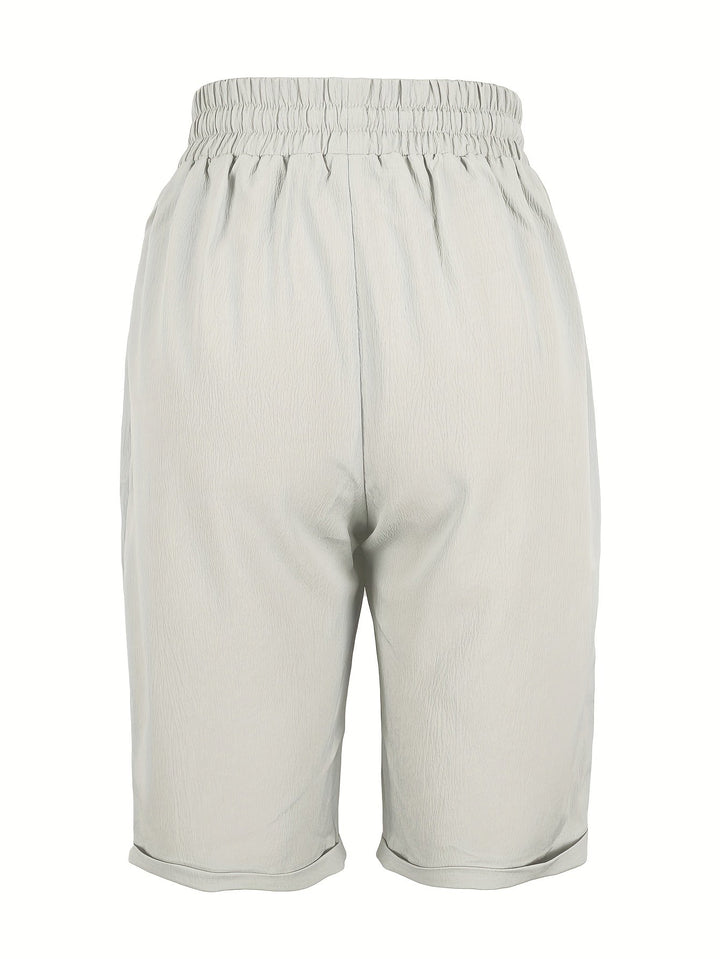 Kvinnors Shorts | Pull-On Rakt Ben Cropped