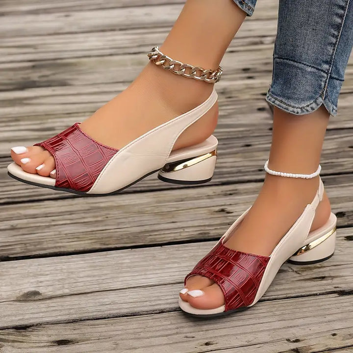 Sandaler för kvinnor | Öppen tå Slingback Blockklack