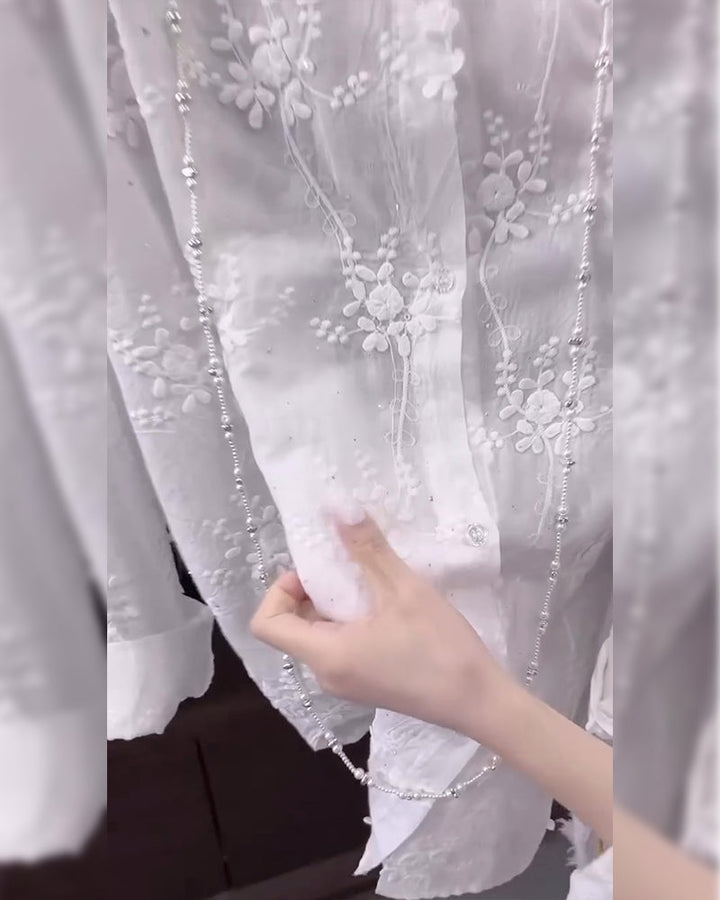 Kvinnors Blus | Blommig Broderad