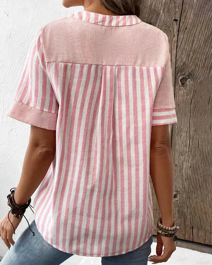 Kvinnors Blus | Randig Patchworkdesign