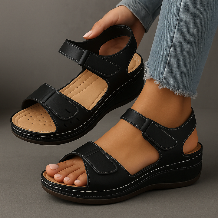 Sandaler för kvinnor | Öppen tå med ankelrem och plattformssula