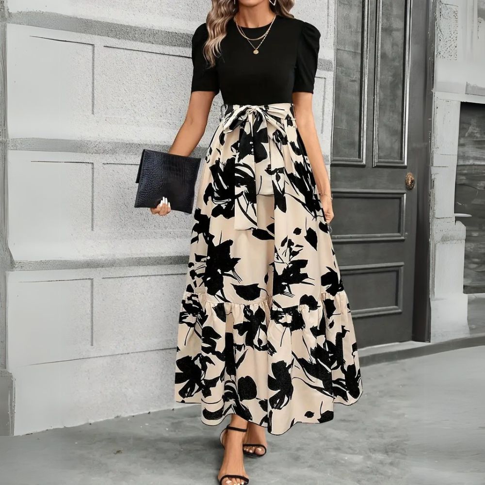 Kvinnors Maxi Sundress | Botaniskt Tryck