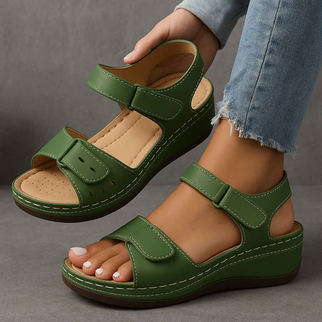 Sandaler för kvinnor | Öppen tå med ankelrem och plattformssula