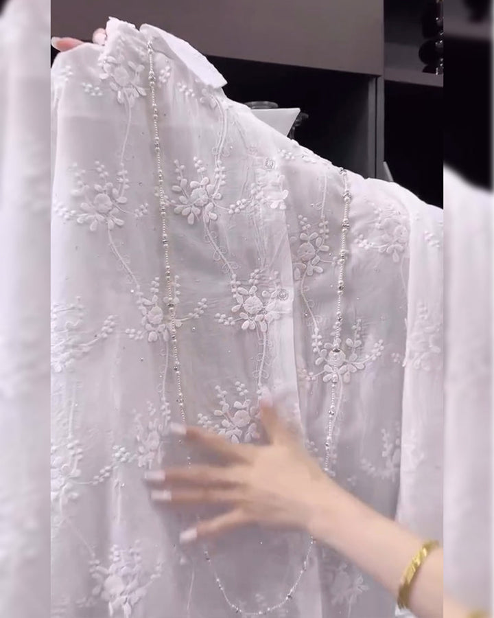 Kvinnors Blus | Blommig Broderad