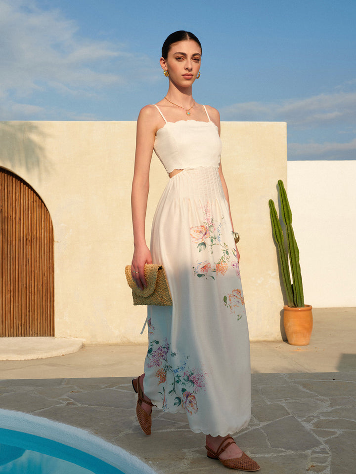 Kvinnors Maxi Sommardress | Boho Aprikos
