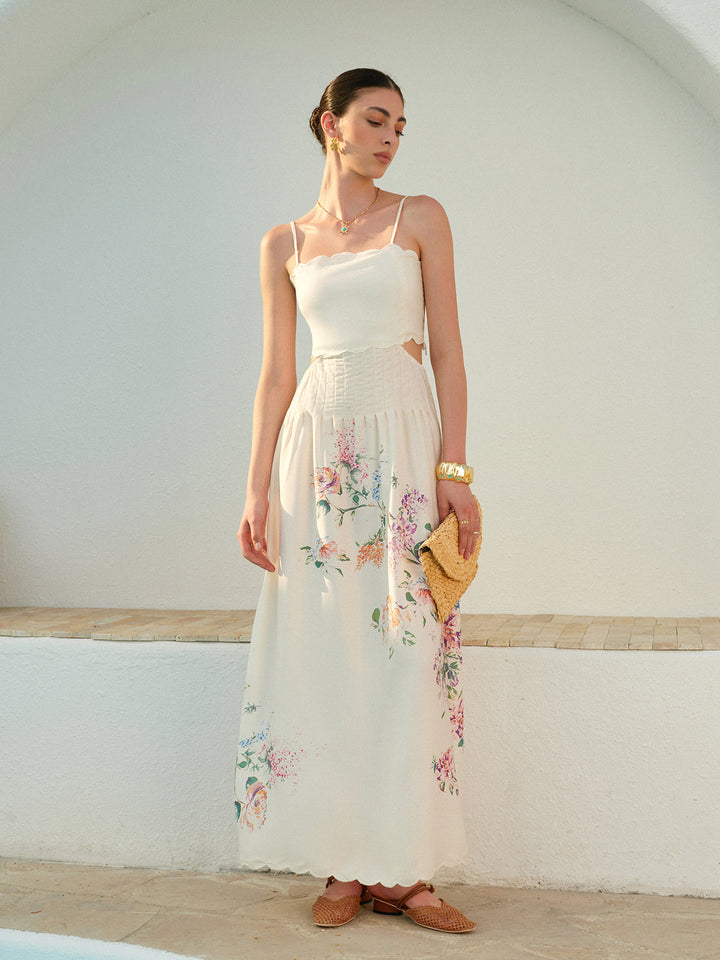 Kvinnors Maxi Sommardress | Boho Aprikos