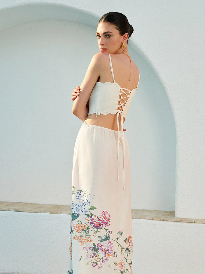 Kvinnors Maxi Sommardress | Boho Aprikos