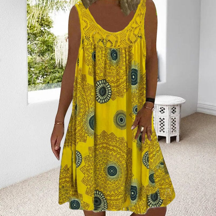 Kvinnors Sommarklänning | Geometrisk Tryck Stil Midi