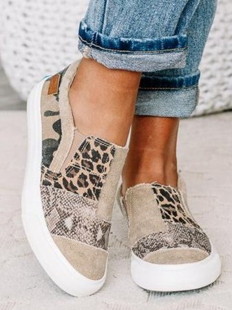 Loafers För Kvinnor | Slip-On Mönstrad Överdel
