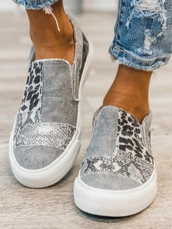 Loafers För Kvinnor | Slip-On Mönstrad Överdel