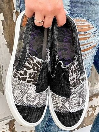 Loafers För Kvinnor | Slip-On Mönstrad Överdel