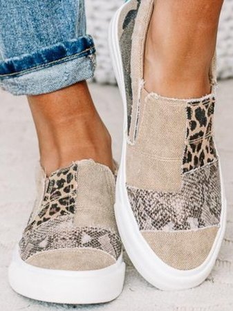 Loafers För Kvinnor | Slip-On Mönstrad Överdel