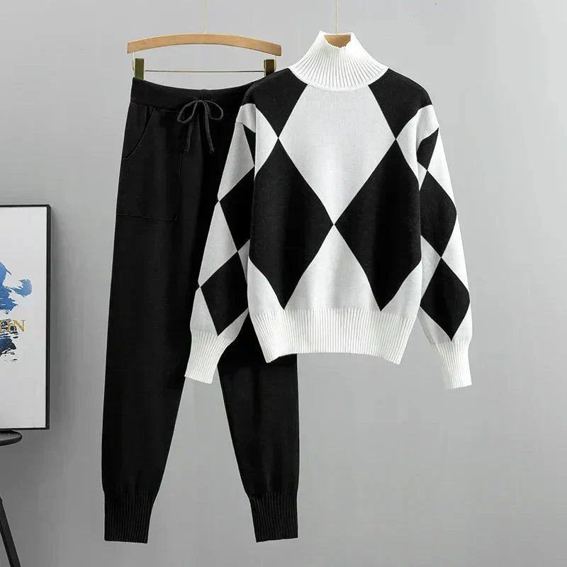 Kvinnors Tvådelade Set | Geometrisk Design