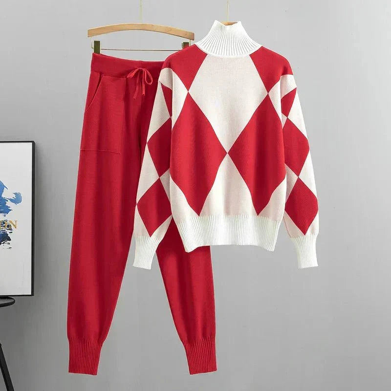 Kvinnors Tvådelade Set | Geometrisk Design