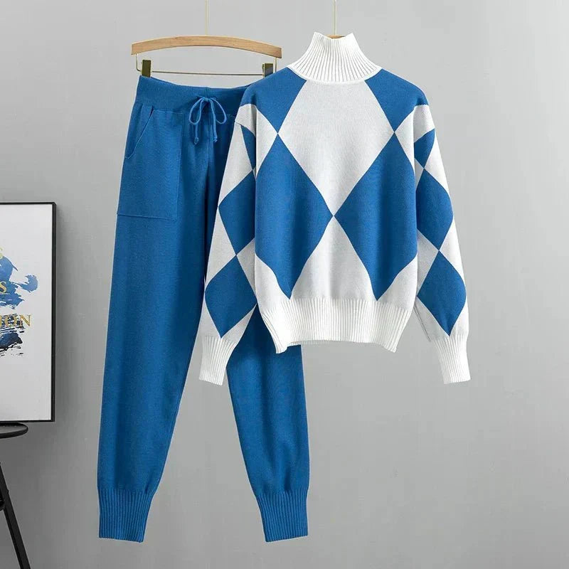Kvinnors Tvådelade Set | Geometrisk Design