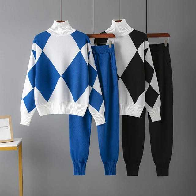 Kvinnors Tvådelade Set | Geometrisk Design