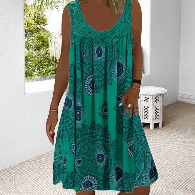 Kvinnors Sommarklänning | Geometrisk Tryck Stil Midi
