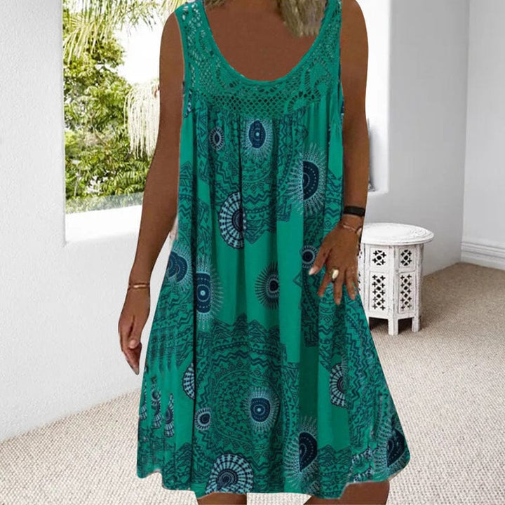 Kvinnors Sommarklänning | Geometrisk Tryck Stil Midi
