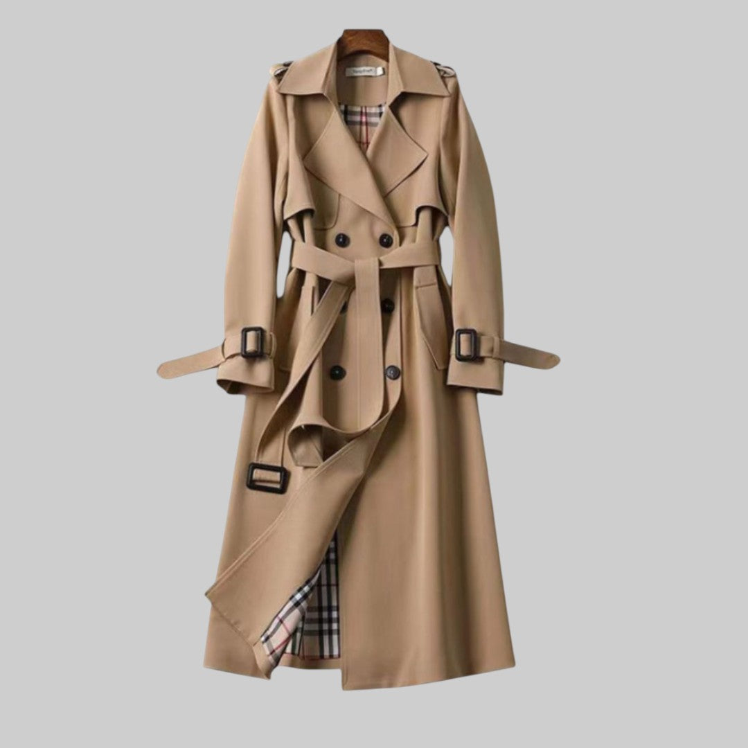 Dam Trench Coat | Bälte med Dubbelknäppt Design