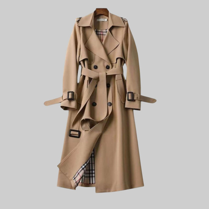 Dam Trench Coat | Bälte med Dubbelknäppt Design