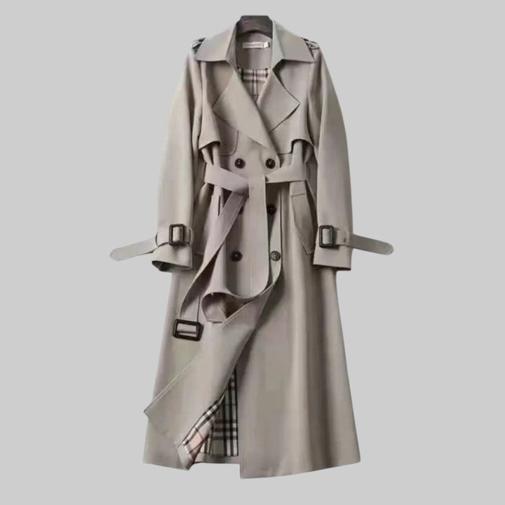 Dam Trench Coat | Bälte med Dubbelknäppt Design