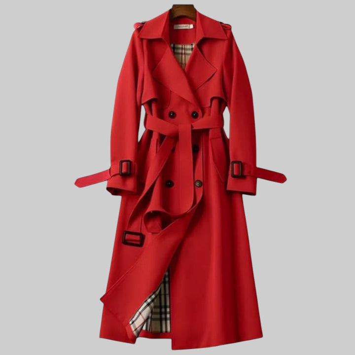 Dam Trench Coat | Bälte med Dubbelknäppt Design