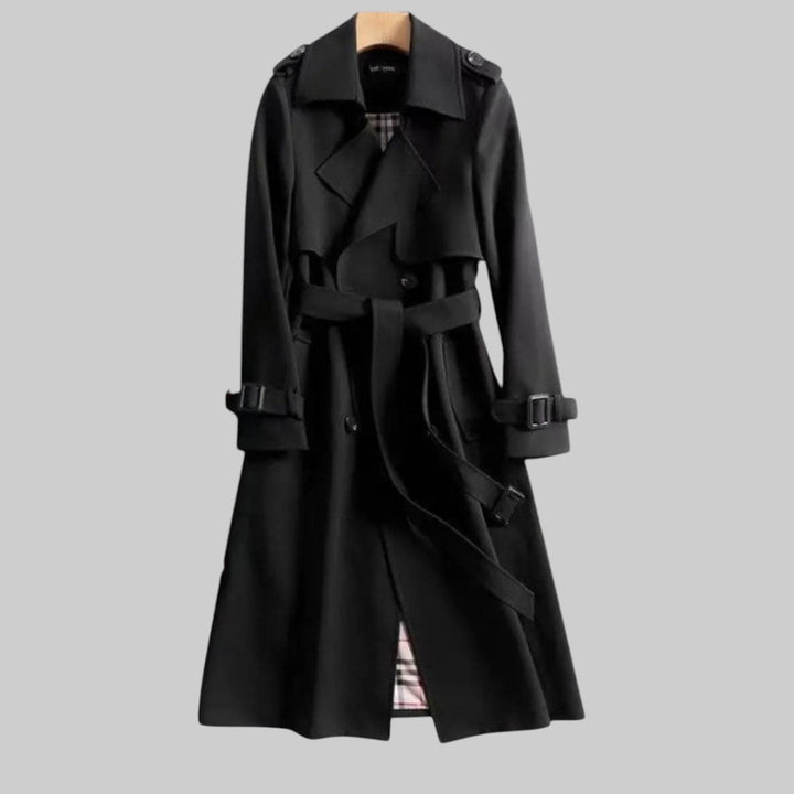 Dam Trench Coat | Bälte med Dubbelknäppt Design