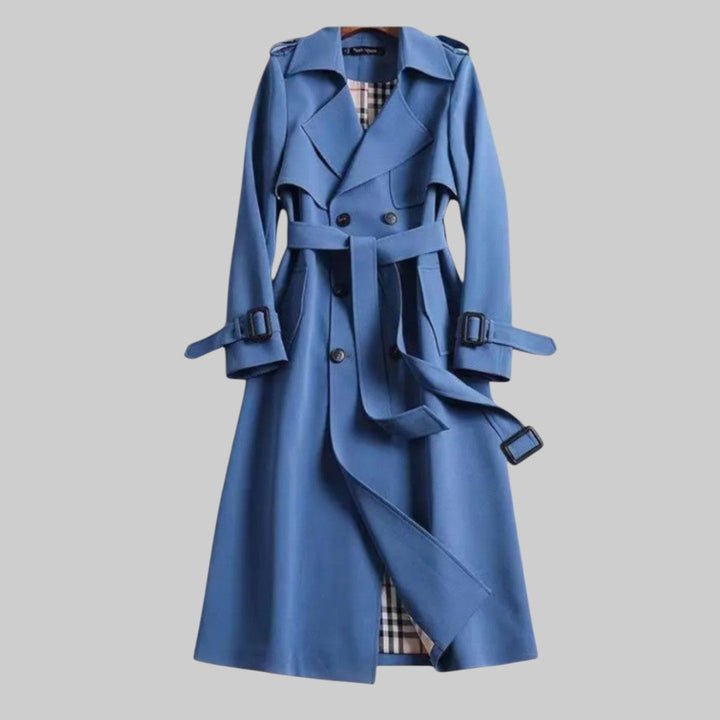 Dam Trench Coat | Bälte med Dubbelknäppt Design