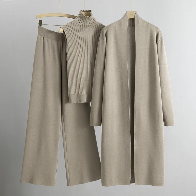 Kvinnors Tre-Delar Set | Matchande Outfit Med Lager Element