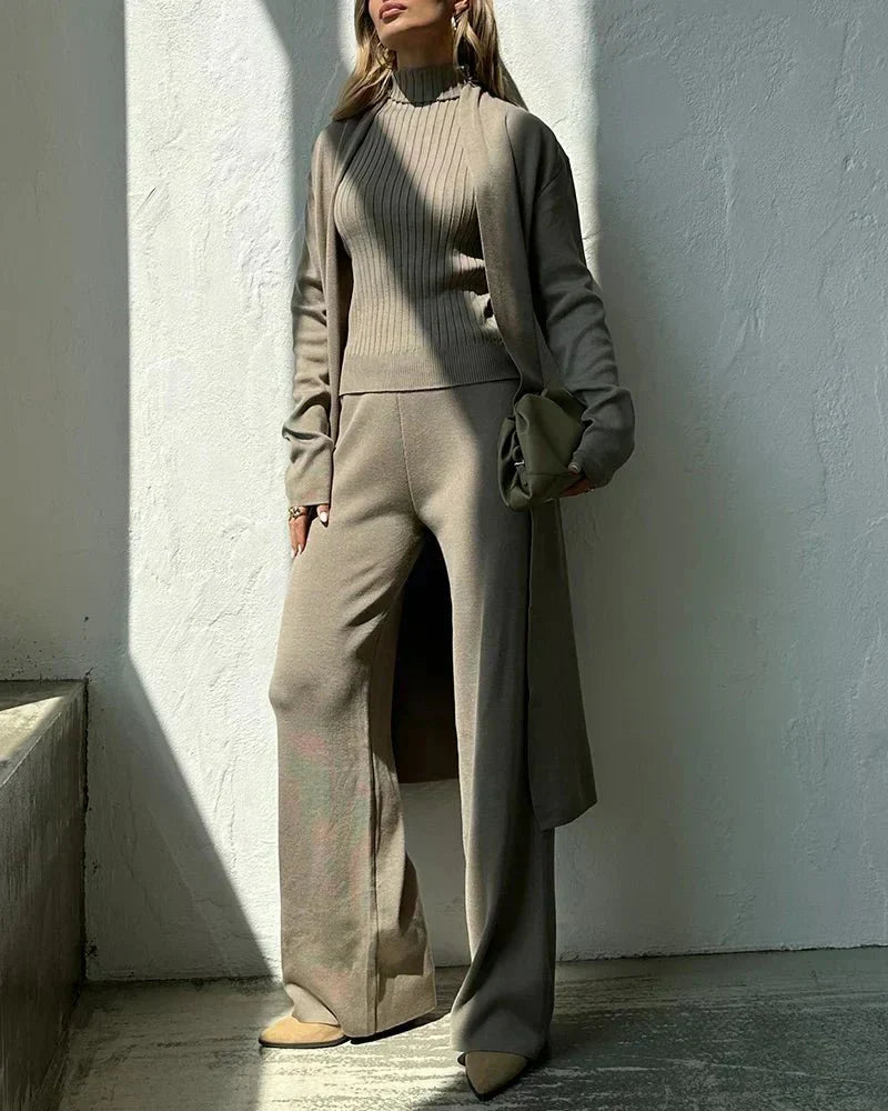 Kvinnors Tre-Delar Set | Matchande Outfit Med Lager Element