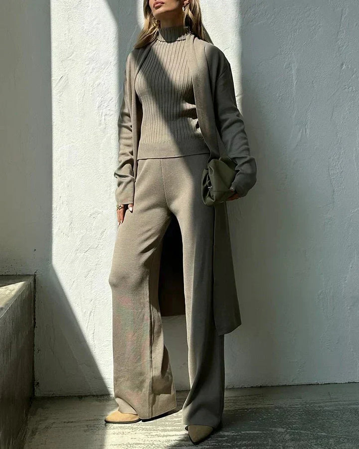 Kvinnors Tre-Delar Set | Matchande Outfit Med Lager Element