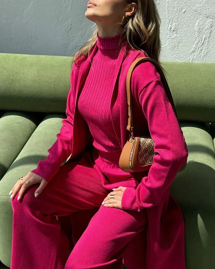 Kvinnors Tre-Delar Set | Matchande Outfit Med Lager Element