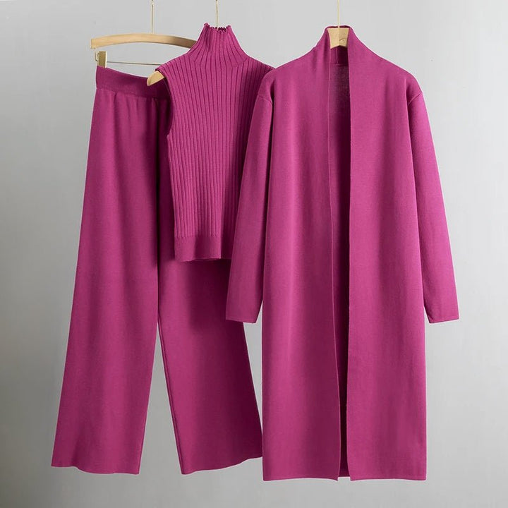 Kvinnors Tre-Delar Set | Matchande Outfit Med Lager Element