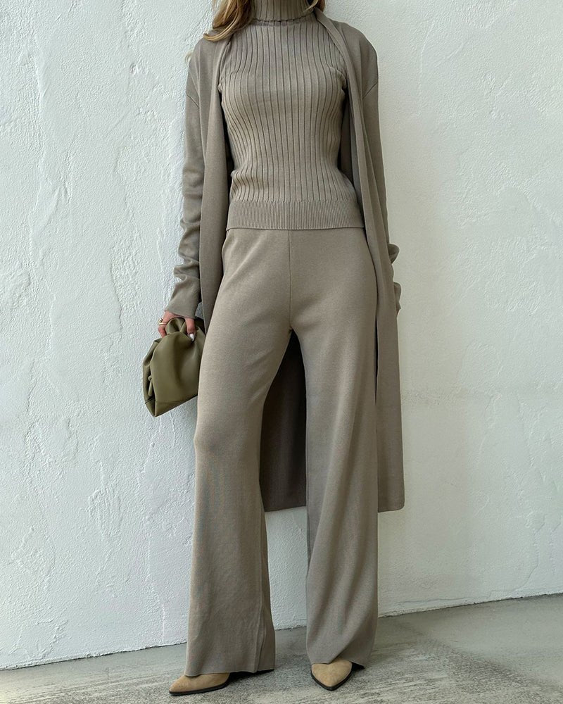 Kvinnors Tre-Delar Set | Matchande Outfit Med Lager Element