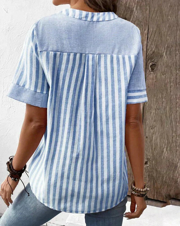 Kvinnors Blus | Randig Patchworkdesign