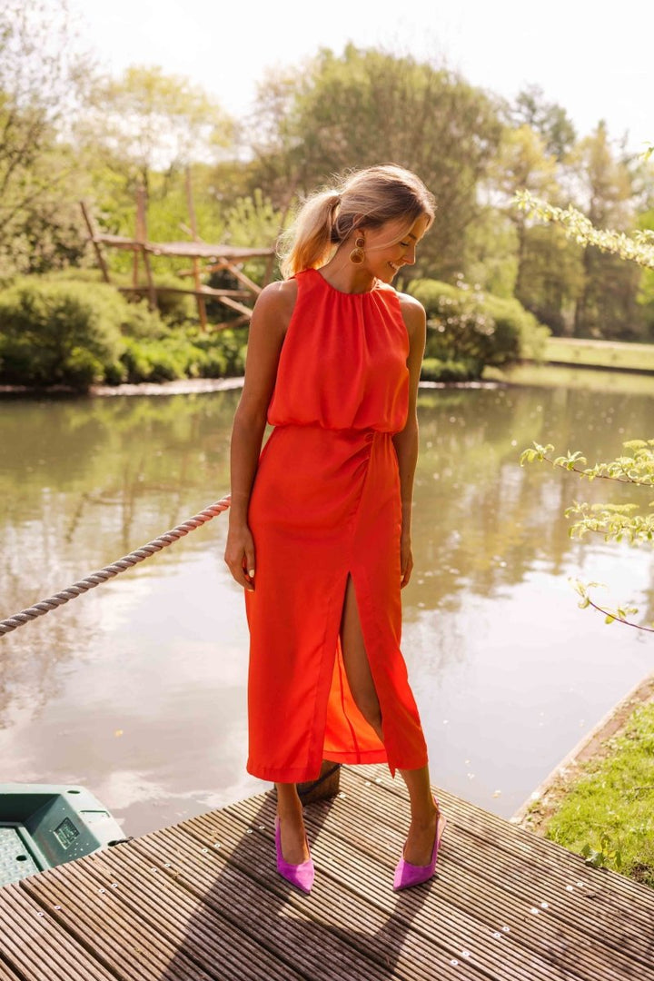 Kvinnors Sommardress | Ärmlös Split Midi