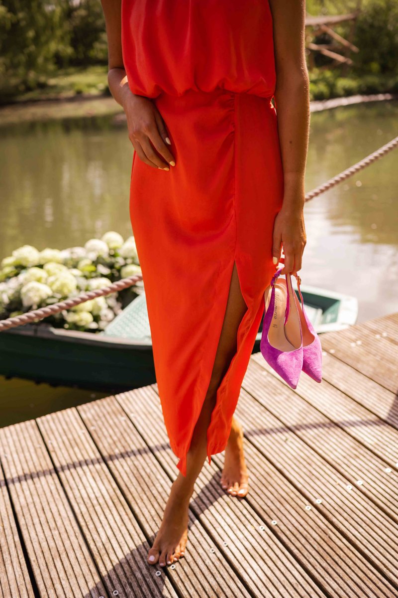 Kvinnors Sommardress | Ärmlös Split Midi